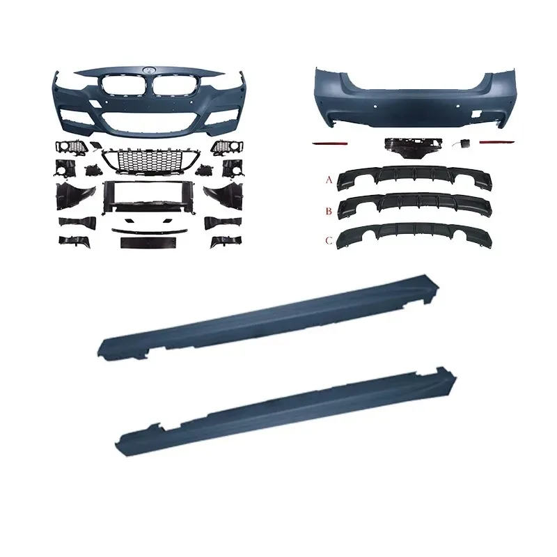 Beste prijs bodykit voor f30f35 (2013-18) Verbeterde M3 zijskirt voor en achterbumperrooster voor eenvoudige installatie
