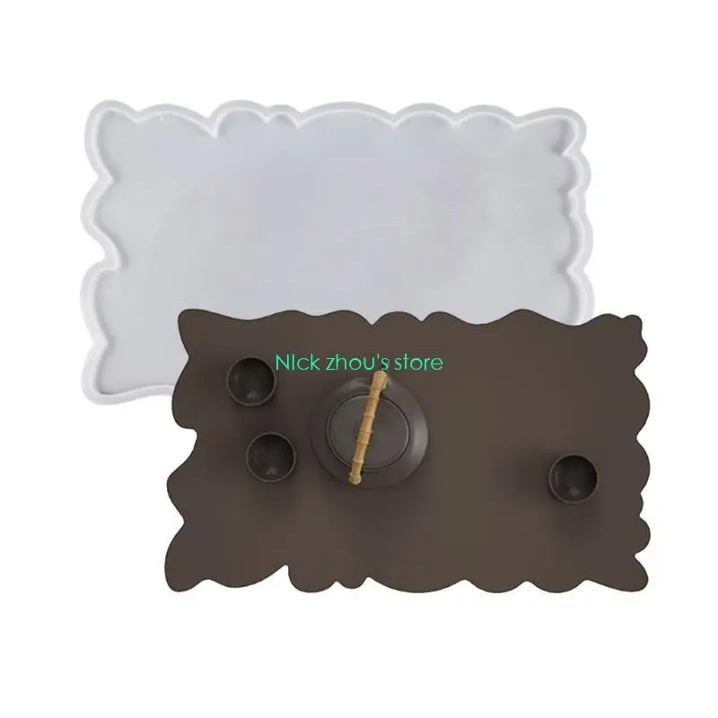 E15E Jewelry Dish Mould Irregular Rectangular DIY Tray Molds for DIY Casting Craft