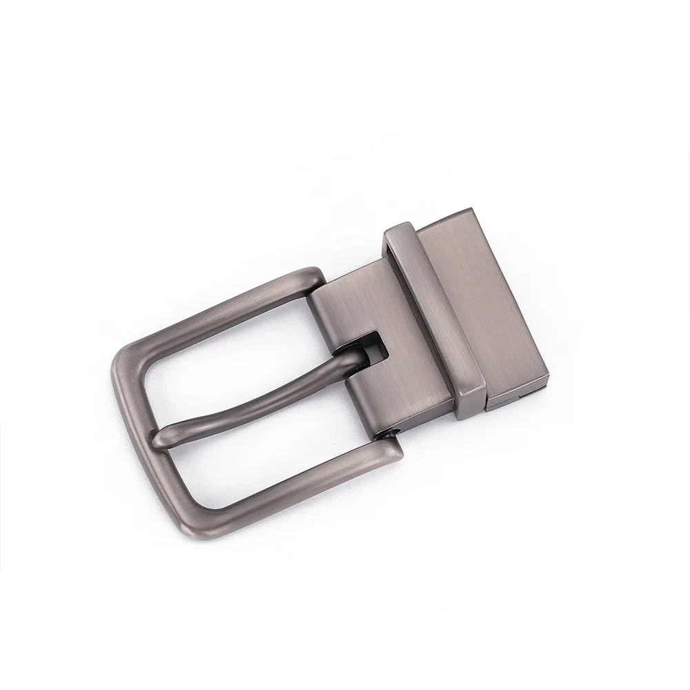 إبزيم حزام بإبزيم جلدي للرجال، يمكن تدويره، عصري، على كلا الجانبين