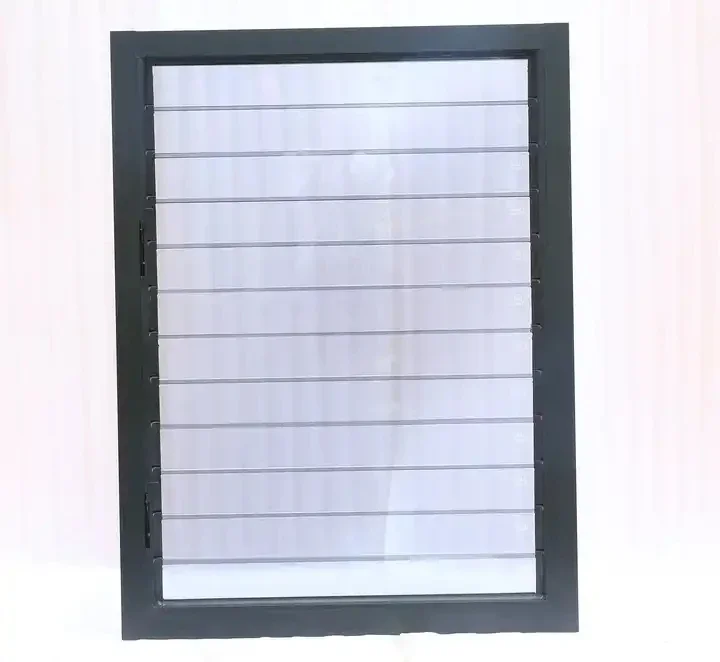 *R# Black aluminum frame glass  thermal break fire rated louver windows