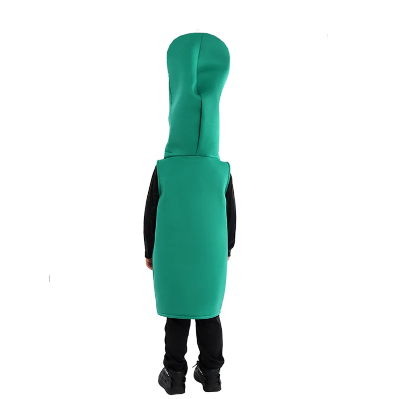 2024 nuovo arrivo Unisex ragazza bambino bottiglia di birra verde fantasia vestire tunica ragazzo bottiglia di vino rosso Costume di Halloween per i bambini