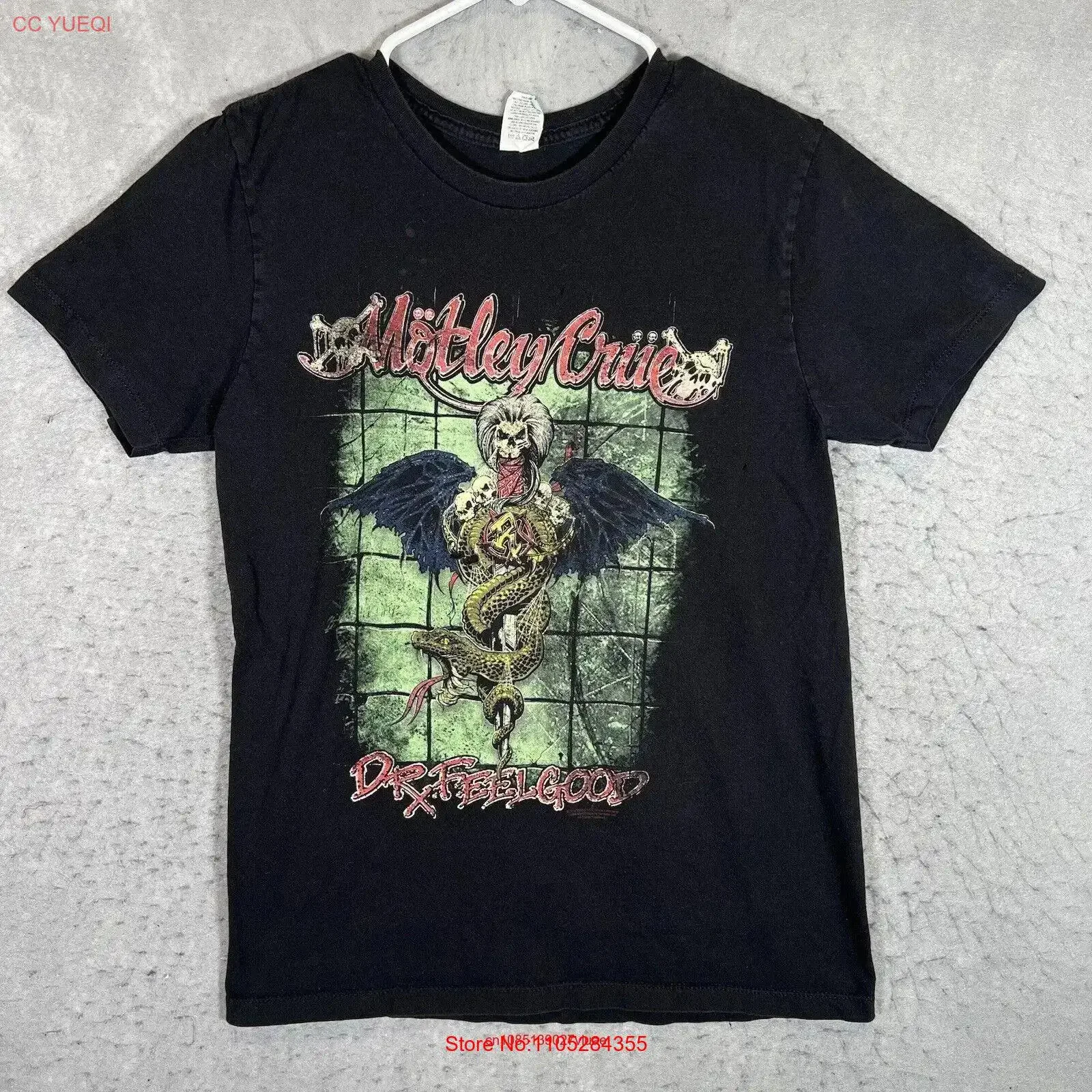 A1 Motley Cru Dr Feel Good T Shirt Adult Medium Black Rock Music Tour Mens vintage Washed Stylish Comfortable Unisex