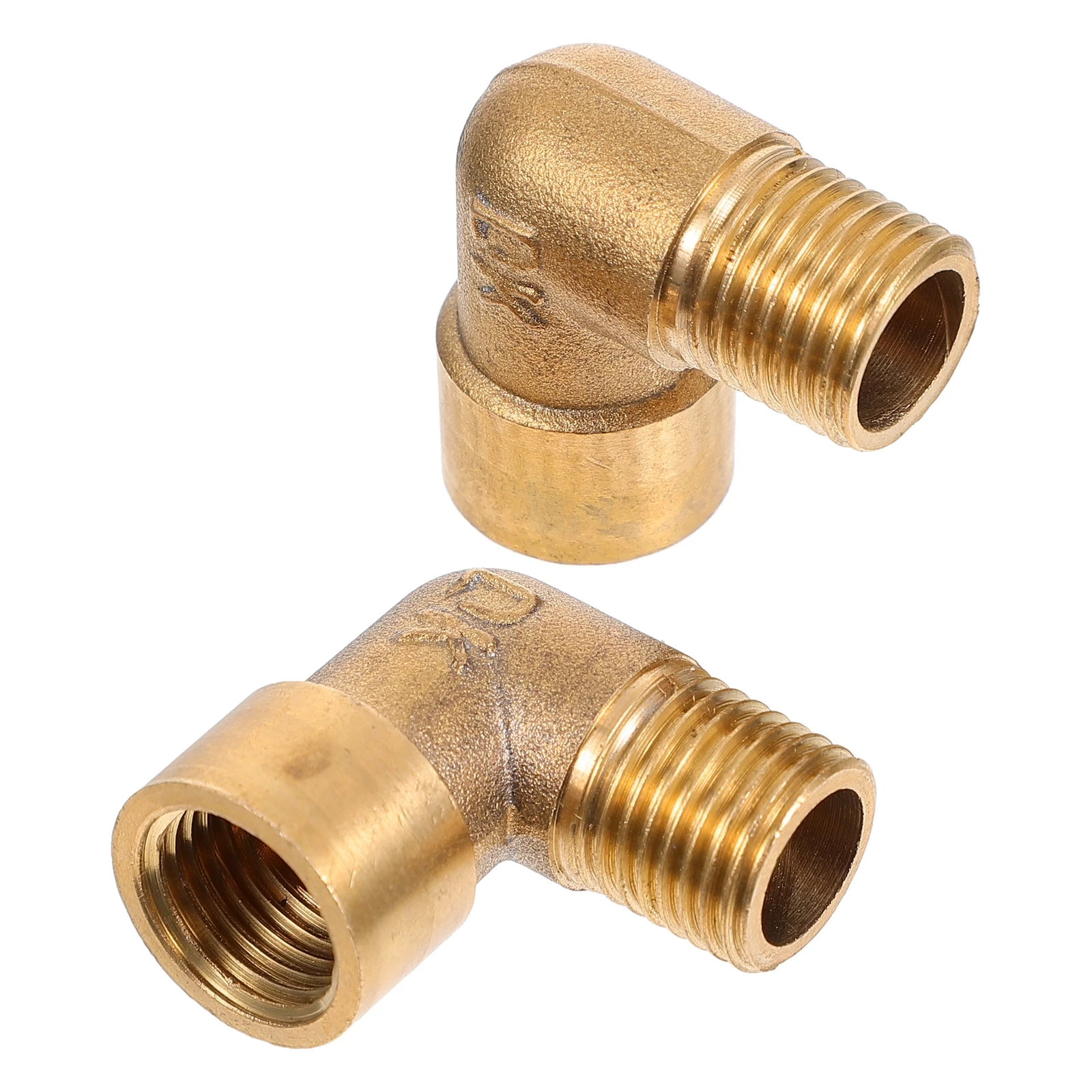 1Set 2Pics 90 Degree Threaded Copper Fittings Connectors for Water Gas Oil Leakproof Rugged Design Easy Installation