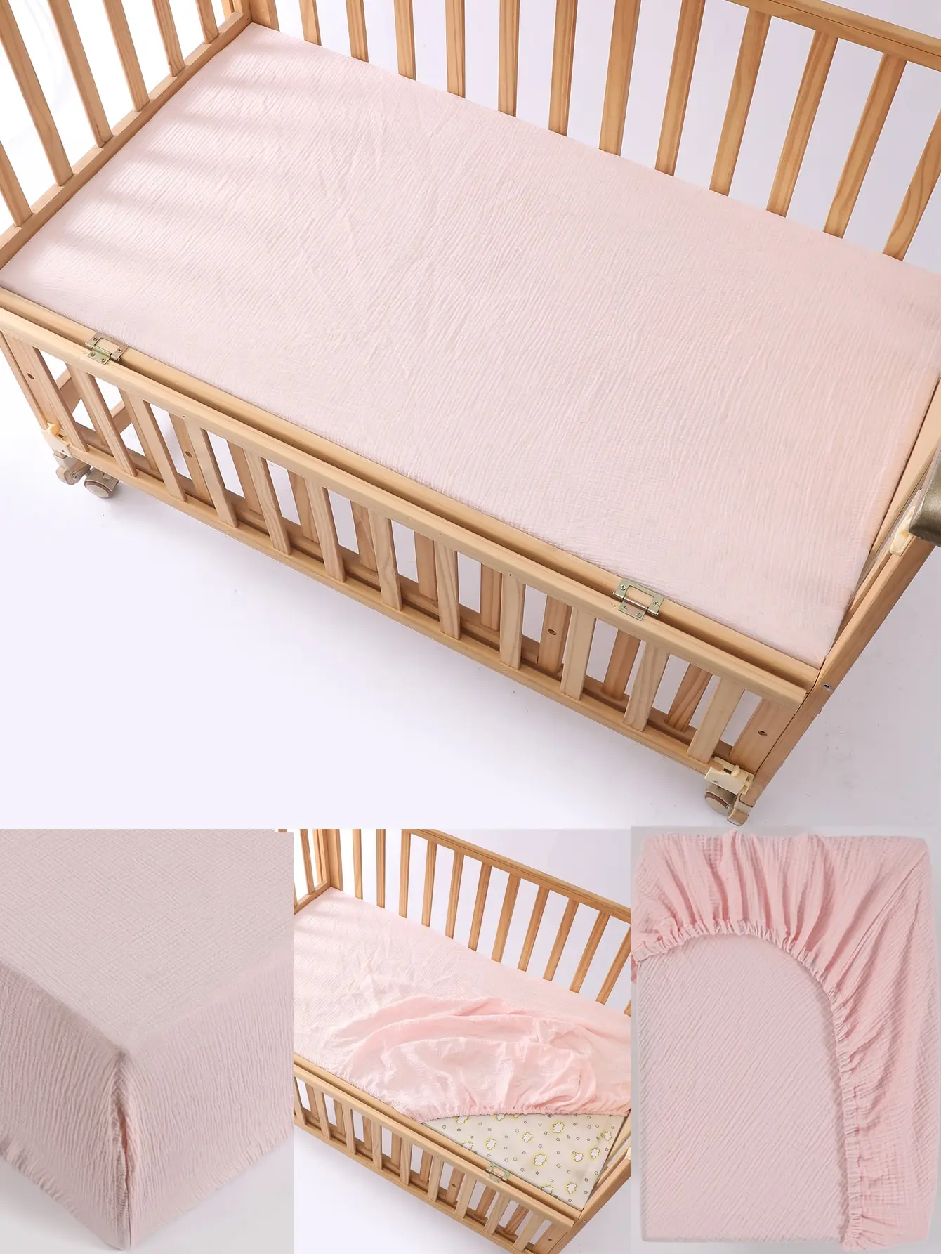 Wholesale Breathable Boho Neutral Fitted Bed Mattress 100% Cotton Baby Crib Sheets For Baby