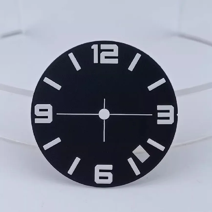 NH36หน้าปัดสีขาวน้ำเงินดำ28.5มม. หน้าปัดไม่มีโลโก้สีเขียวเรืองแสงสำหรับชิ้นส่วนนาฬิกาเคลื่อนไหว NH36