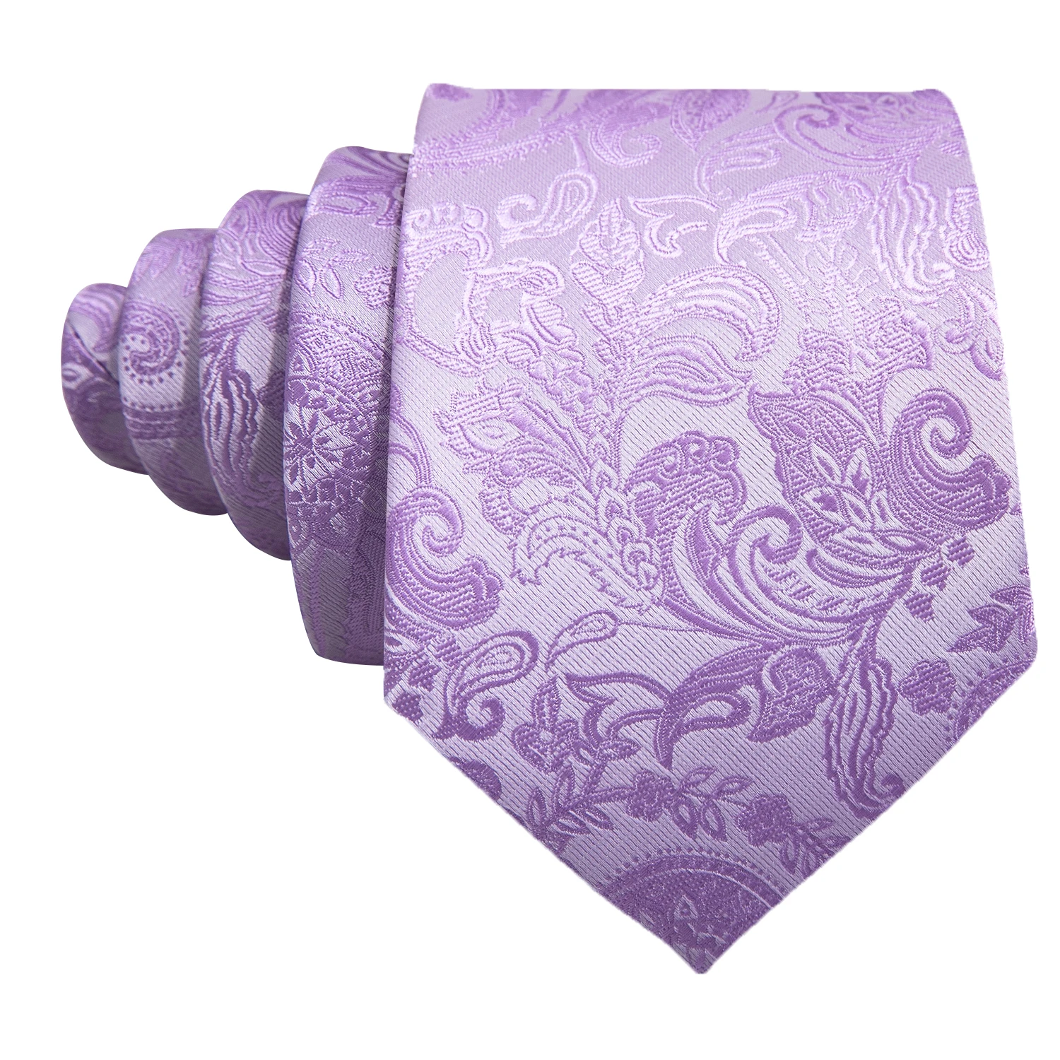 Corbata de diseñador para hombre, corbata de Jacquard, conjunto de gemelos cuadrados de bolsillo, lavanda, púrpura, Floral, regalo de fiesta de negocios de boda