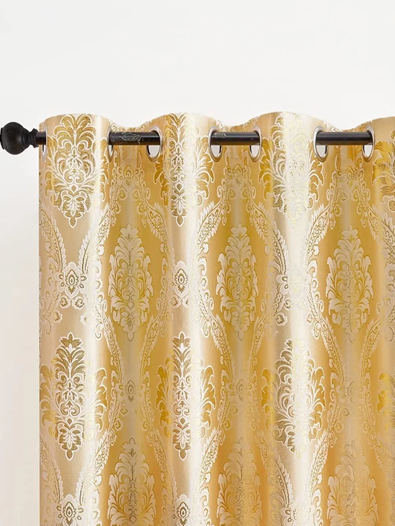 Jacquard Curtains 1pc European Style Gold Wire