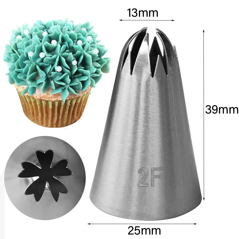 2F Cream Pastry Baking Tips Cherry Flower Piping Icing Nozzle Cookie Cupcake Tips For Cakes Decorating Tools Kitchen Accessories