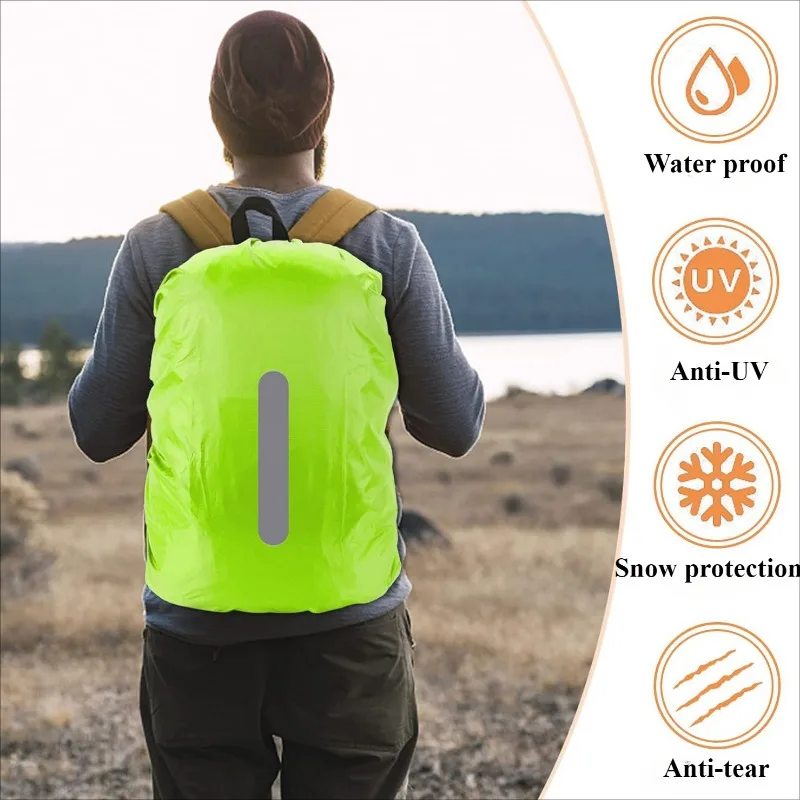 Sports Bags Covers Backpack Rain Cover Reflective Waterproof Cycling Foldable Dust Cover Case Bag Camping Hiking Accessories