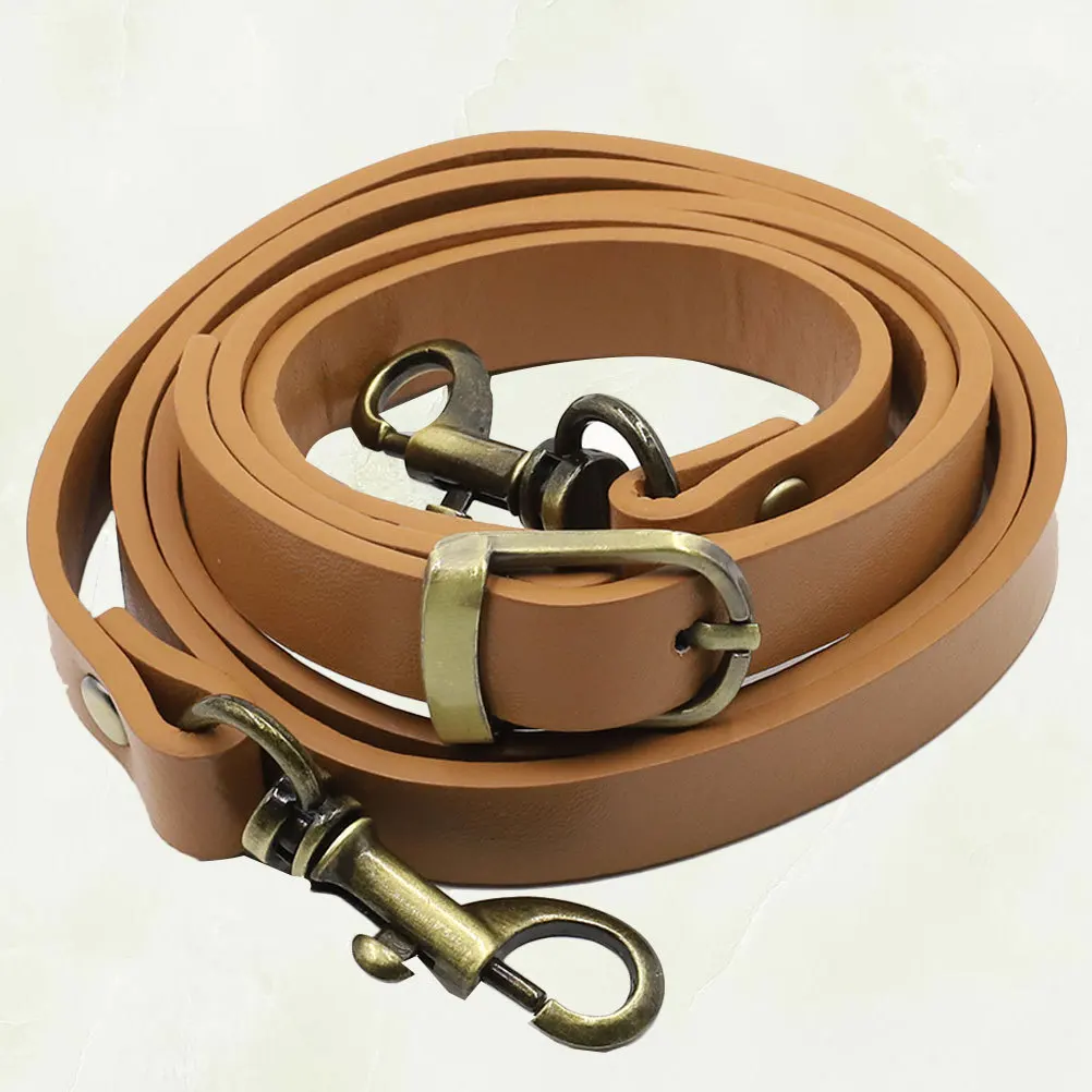 

Shoulder Strap 120Cm Adjustable Pu Replacement Strap For Women Crossbody Bag Accessory Khaki Brass Buckle Travel Gym