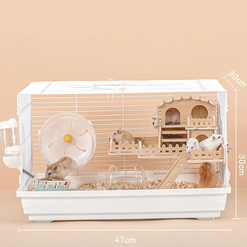 Pet Hamster Cage Acrylic Transparent Oversized Double Deck Villa Suitable For Guinea Pig Small Animals Feeding Box Pet Products