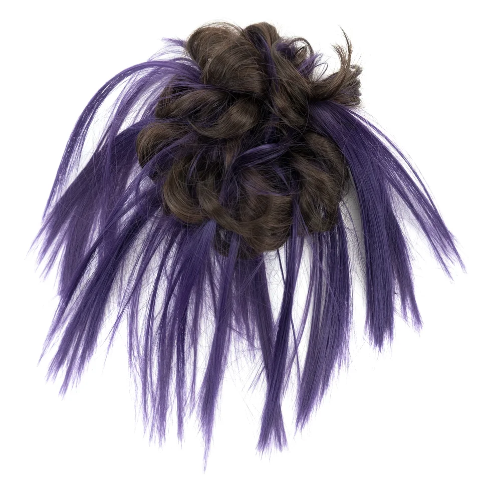 Postizo sintético de moño despeinado, extensión con scrunchie falso, piezas rizadas, cola de caballo con moño, cintas para cabeza para mujer 6