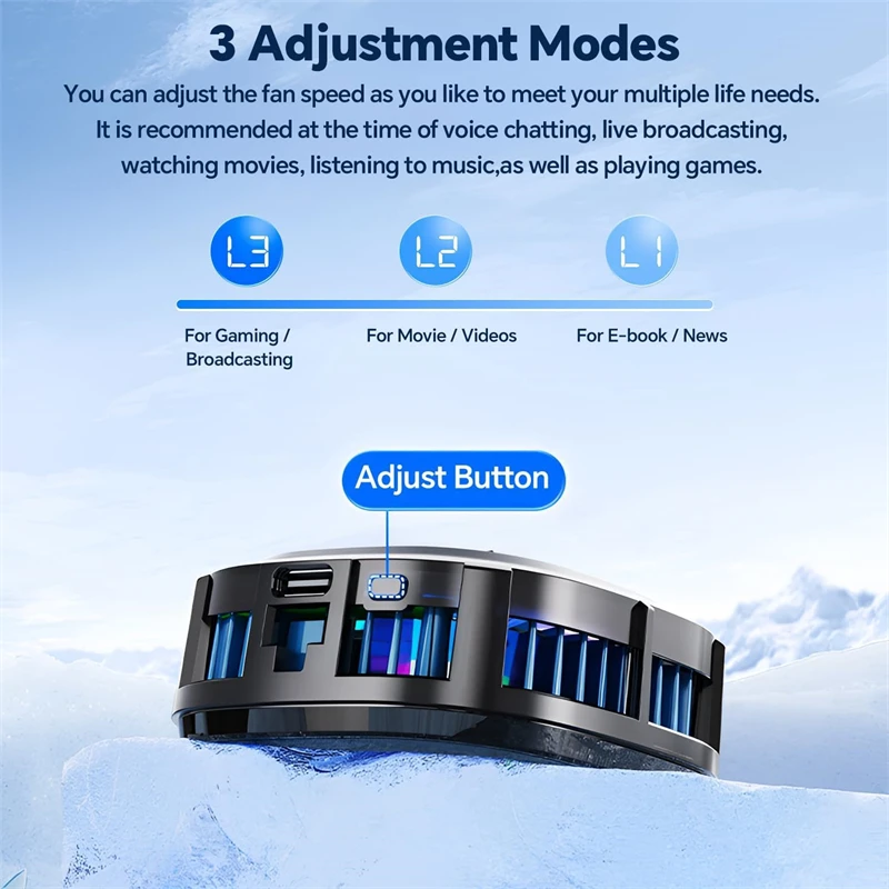 مروحة تبريد مغناطيسية للهاتف الخلوي RGB مع عرض درجة الحرارة لمبرد الهاتف المحمول Magsafe IP للألعاب المحمولة ومبرد الهواء #2