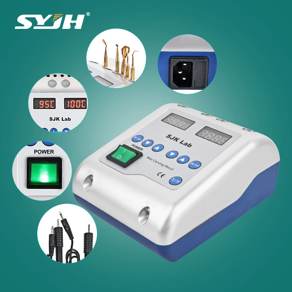 

SYJH Dental Electric Wax Carving Double Pen with 6 Wax Tips Electrical Appliances Carving and Molding Wax Dentistry Lab Tools