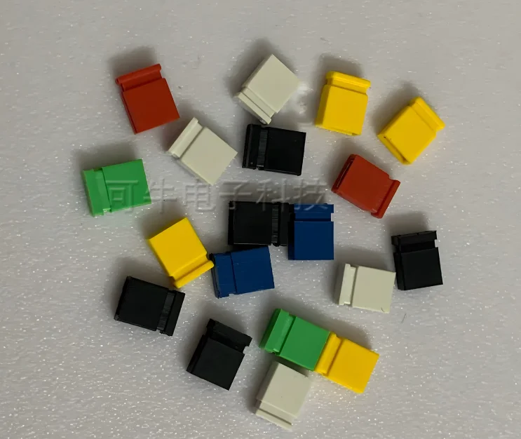 6 Color*10pcs=60pcs Blue White Yellow Green Color Short Cut Block Pack Assorted Short Circuit Cap Jumper Cap Kit Set  Black Red