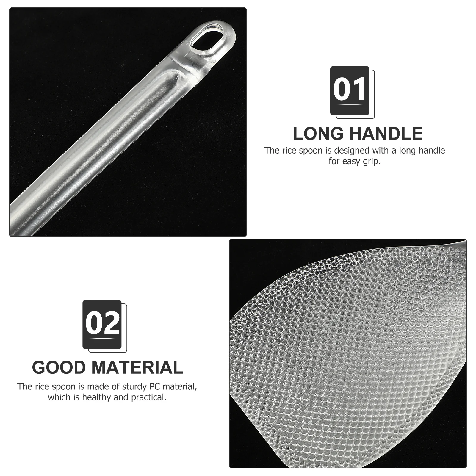 

1pc Non-Stick Rice Spoon Plastic Reusable Paddle Kitchen Rice Scooper Wear-Resistant Safe Spatula Household Cooking Tool