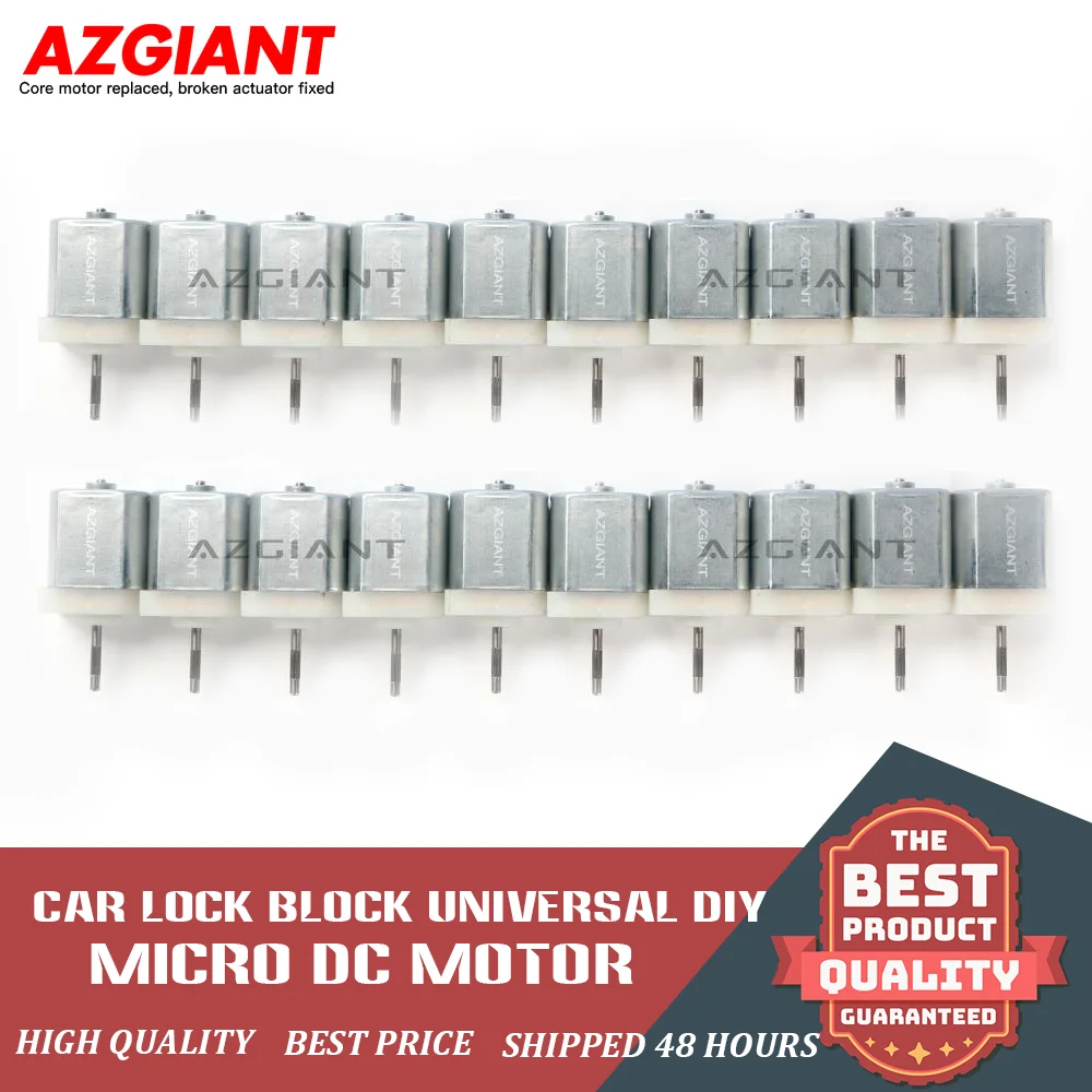 AZGIANT 20pcs FC130 High Torque Strong Magnetic Flat Carbon Brush Motor 12V for Car Central Locking Door Lock DIY Accessories