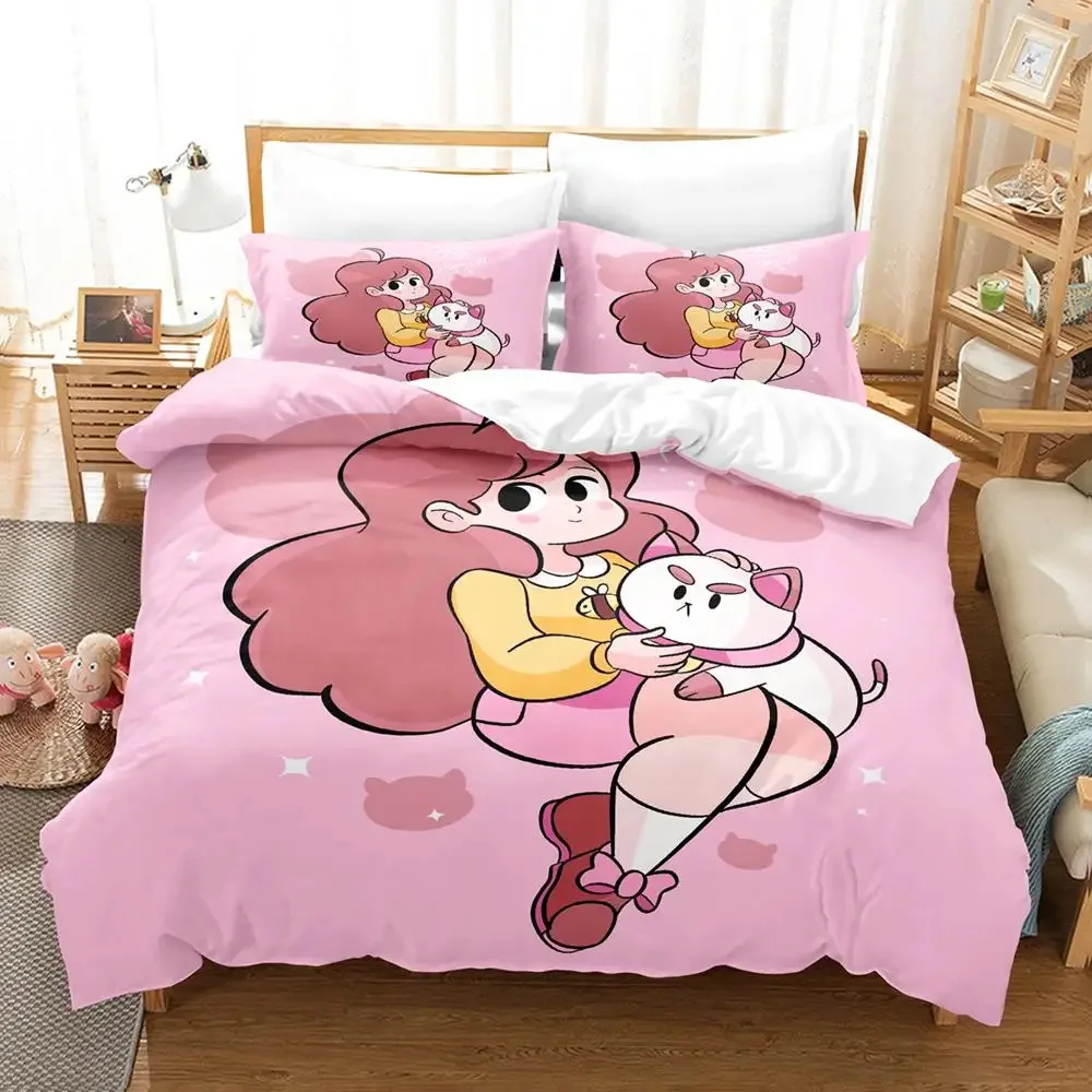 

3d Printing Cartoon Bee And PuppyCat Bedding Set Duvet Cover Bed Set Quilt Cover Pillowcase Comforter King Queen Size Boys Adult