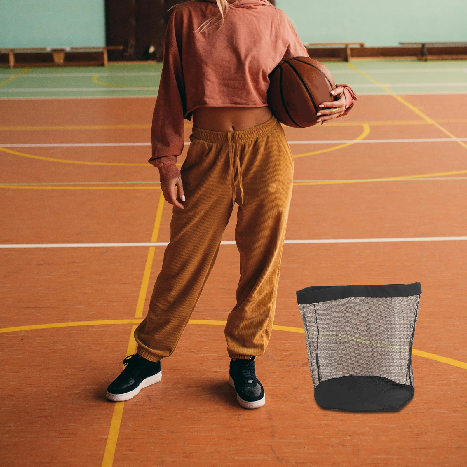 Mesh Bag Sports Equipment Net Softball Football Bags Basketball Black Large Multifunctional Bat