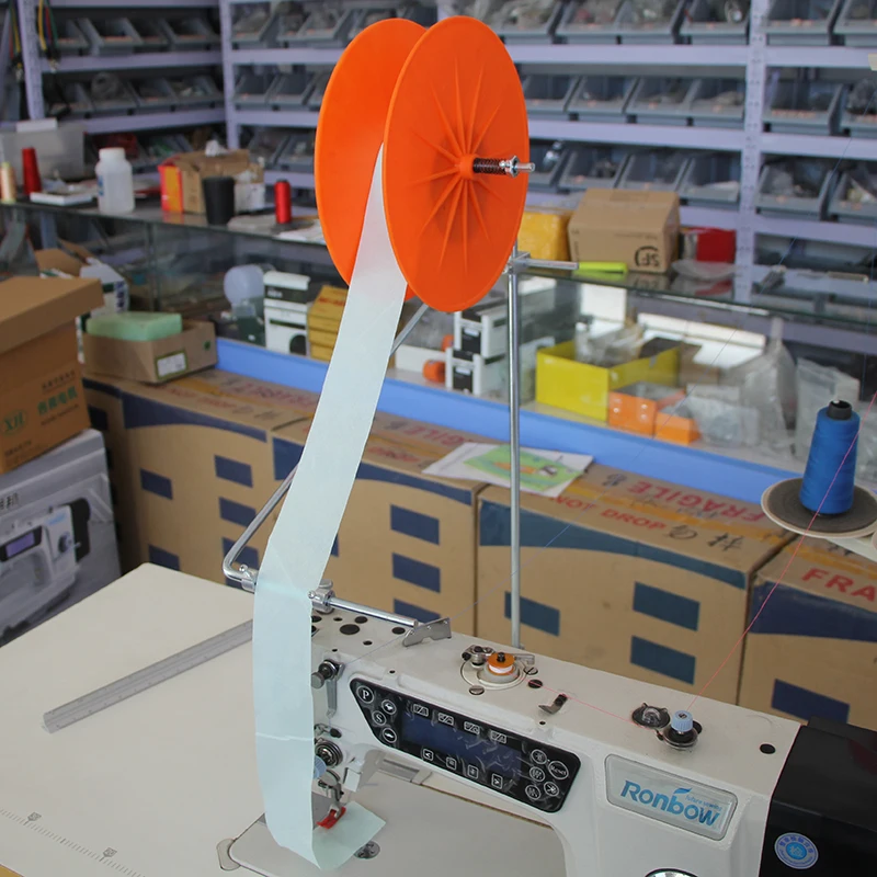 Sewing Machine Stretch Seam Slide Climbing Strip Boud Edage Belt Turntable Multi-Needle Vertical Tape Holder Reel Rack