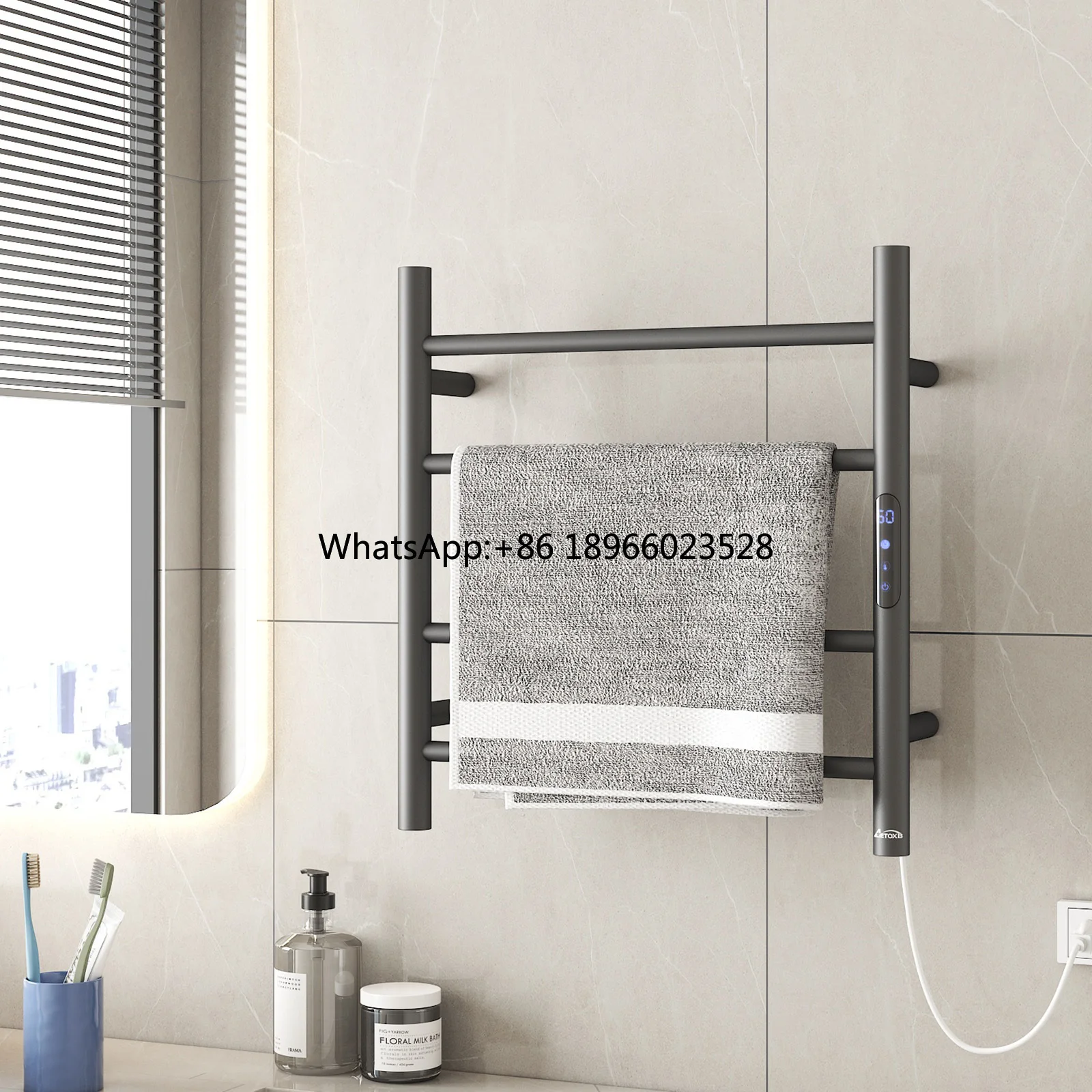 TK Trends Electric Towel Heater Wall Mounted Water Heated Towel Rail Smart Towel Warmer Rack