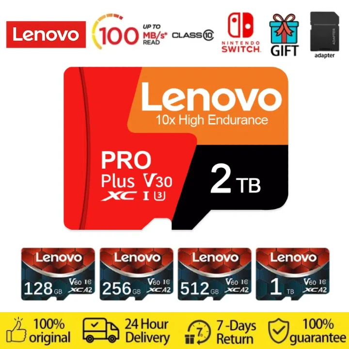 Karta Lenovo A2 SD karta pamięci 2TB TF/SD 128GB 256GB 512GB Mini karta pamięci Class10 Micro Tarjeta Sd do aparatu/telefonu 2024 nowość