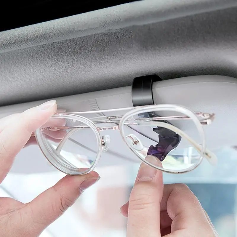 Lightweight Car Sun Visor Sunglasses Clip Universal Fit Glasses Holder Card Ticket Organizer Auto Accessory