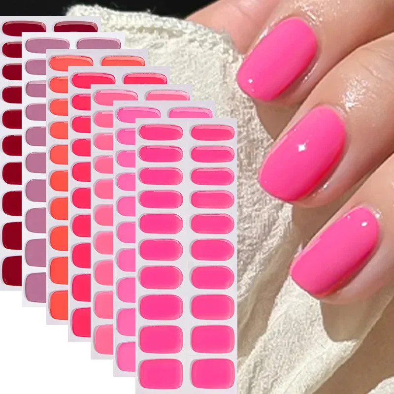 

Чистый цвет, простой полутвердящий гель-лак для ногтей, клейкие водостойкие полуотверждаемые УФ-наклейки, наклейка для ногтей, сделай сам, маникюр