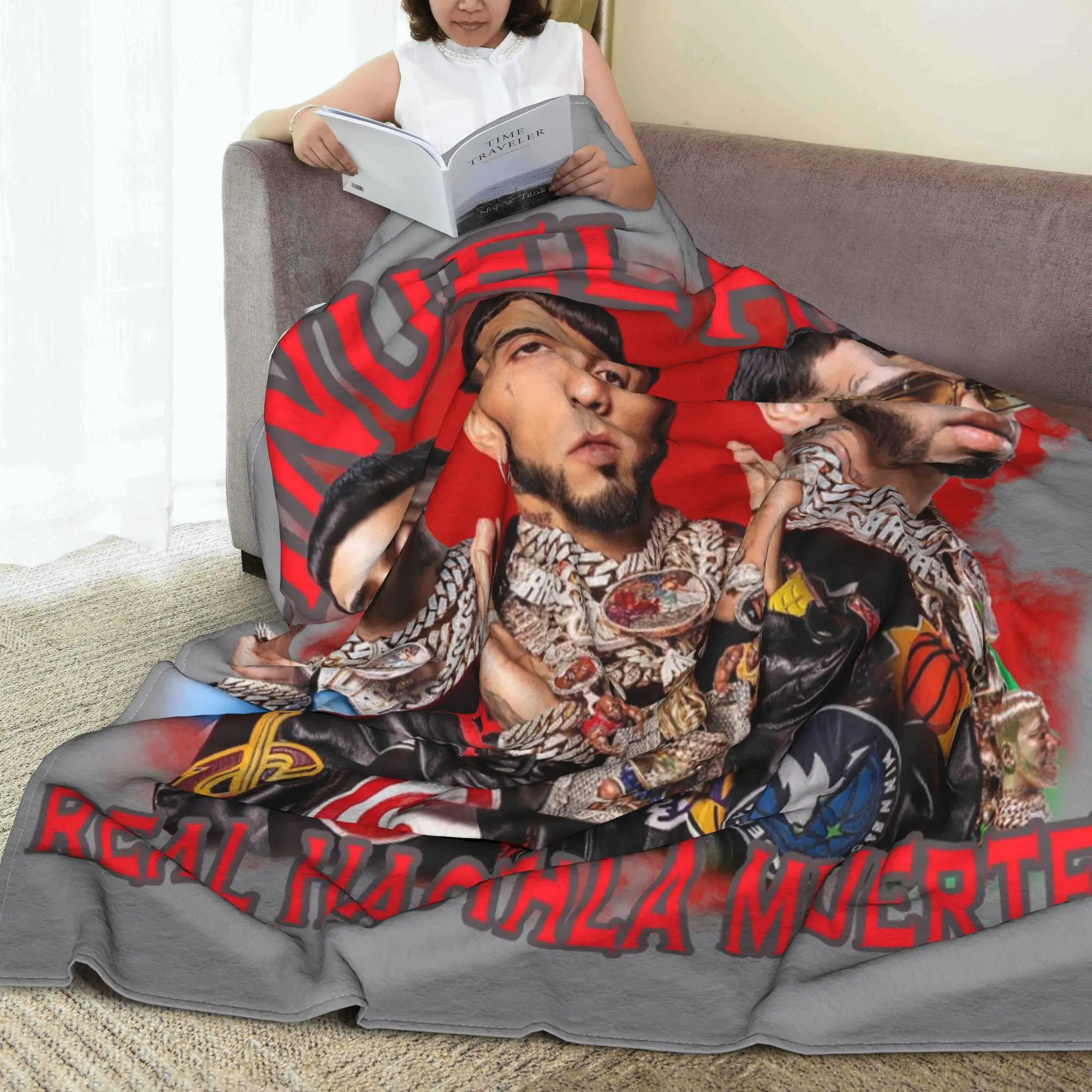 

Anuel AA Hip Hop Rapper Blankets Lightweight Fleece Sofa Throw Blanket for Home Bedroom Outdoor Throws Bedspread Quilt