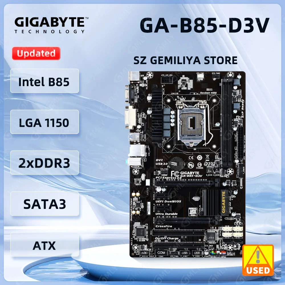 

Материнская плата GIGABYTE GA-B85-D3VLGA 1150 DDR3 32 ГБ, материнская плата Intel B85, поддержка Core 4170 4370 4130 4770 4570 4590 4790, процессор ATX