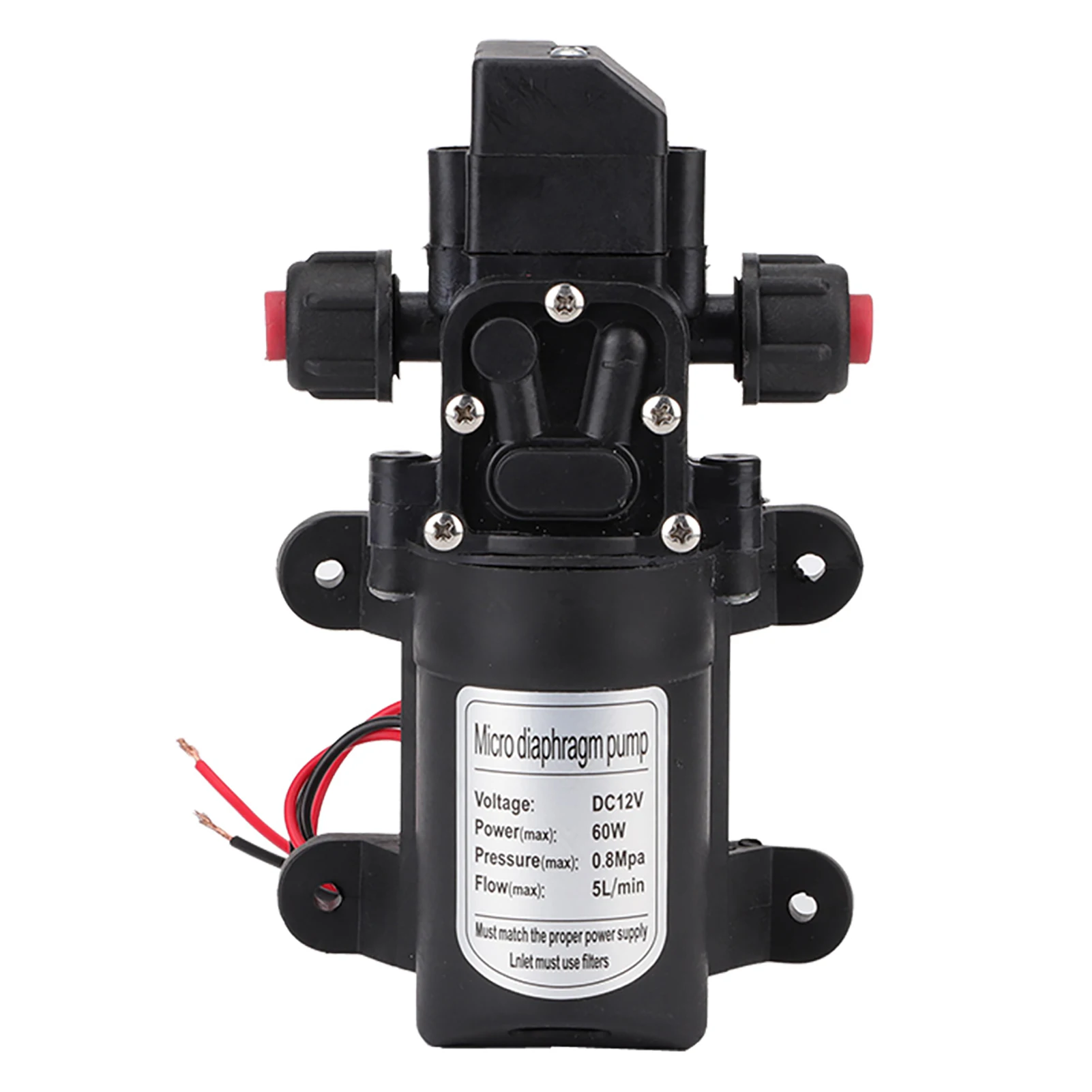 

1pc Micro diaphragm pump DC 12V 60W 5L/min 116PSI Water Pump High Pressure Self Priming Pumps