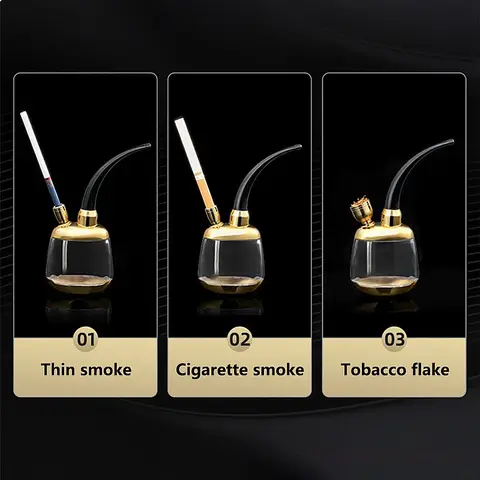 High Quality Portable Water Smoking Pipe Bent Glass Hookah Handmade Cigarette Filter