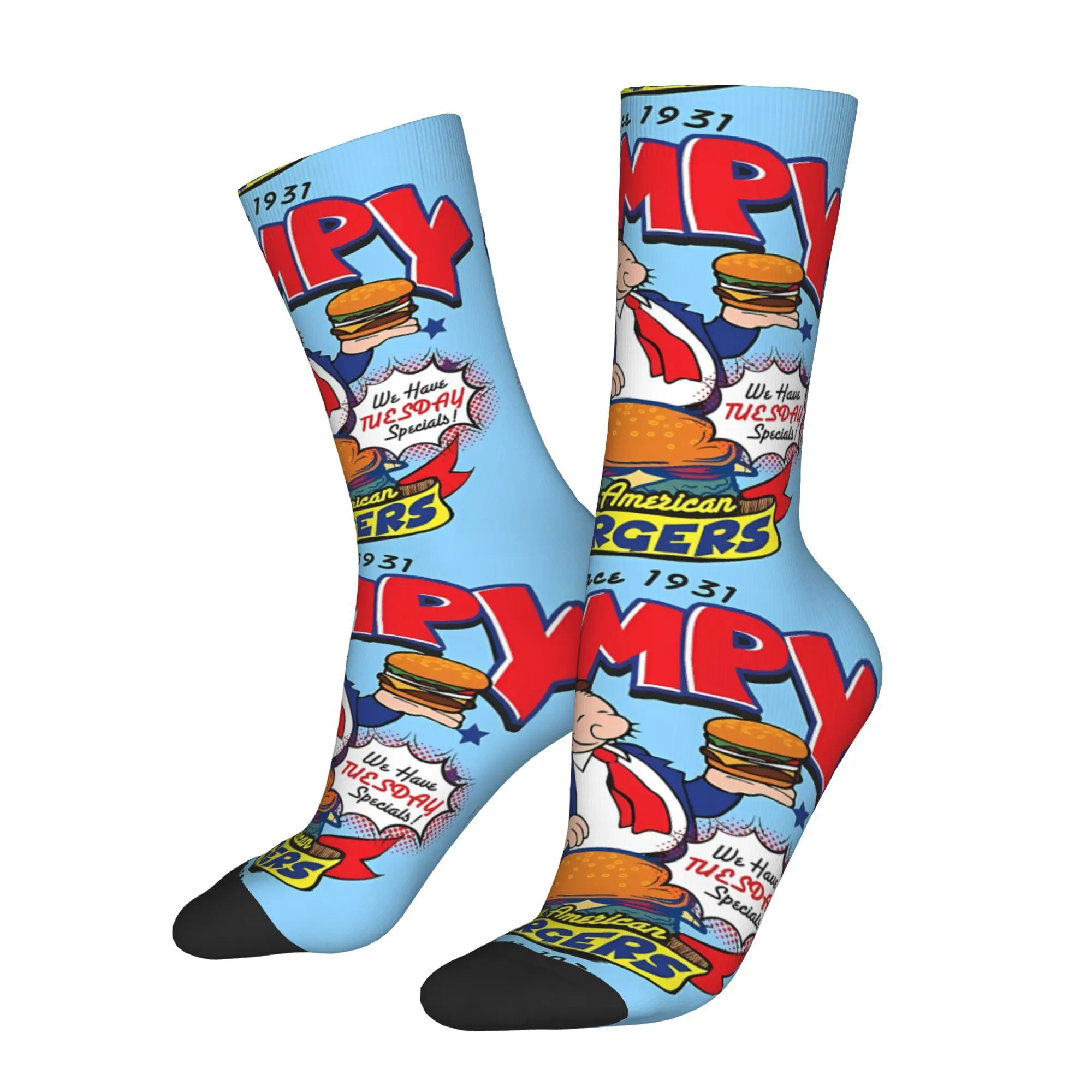 

Vintage Wimpy Burger Men's Socks Unisex Hip Hop Funny Crew Sock Gift