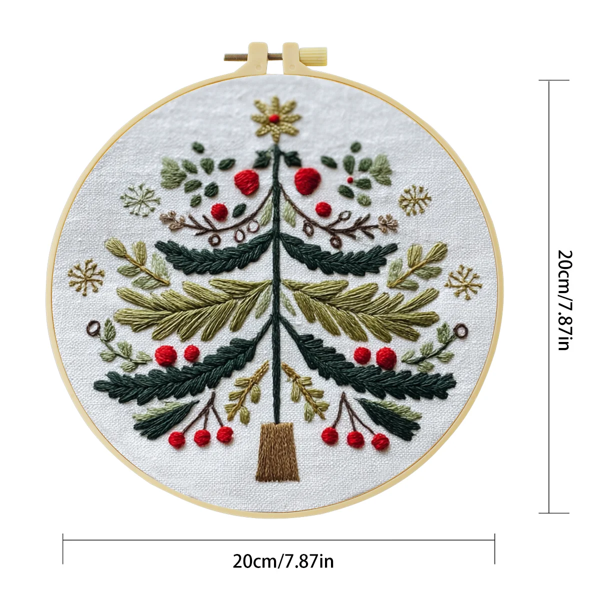 1 Stück 20X20CM/15X15CM 7,87/6,3 Zoll Stickerei-Starter-Kit DIY-Set Heimdekoration, Obstbäume, Weihnachtsbäume, Stickerei-Set – Detail 3