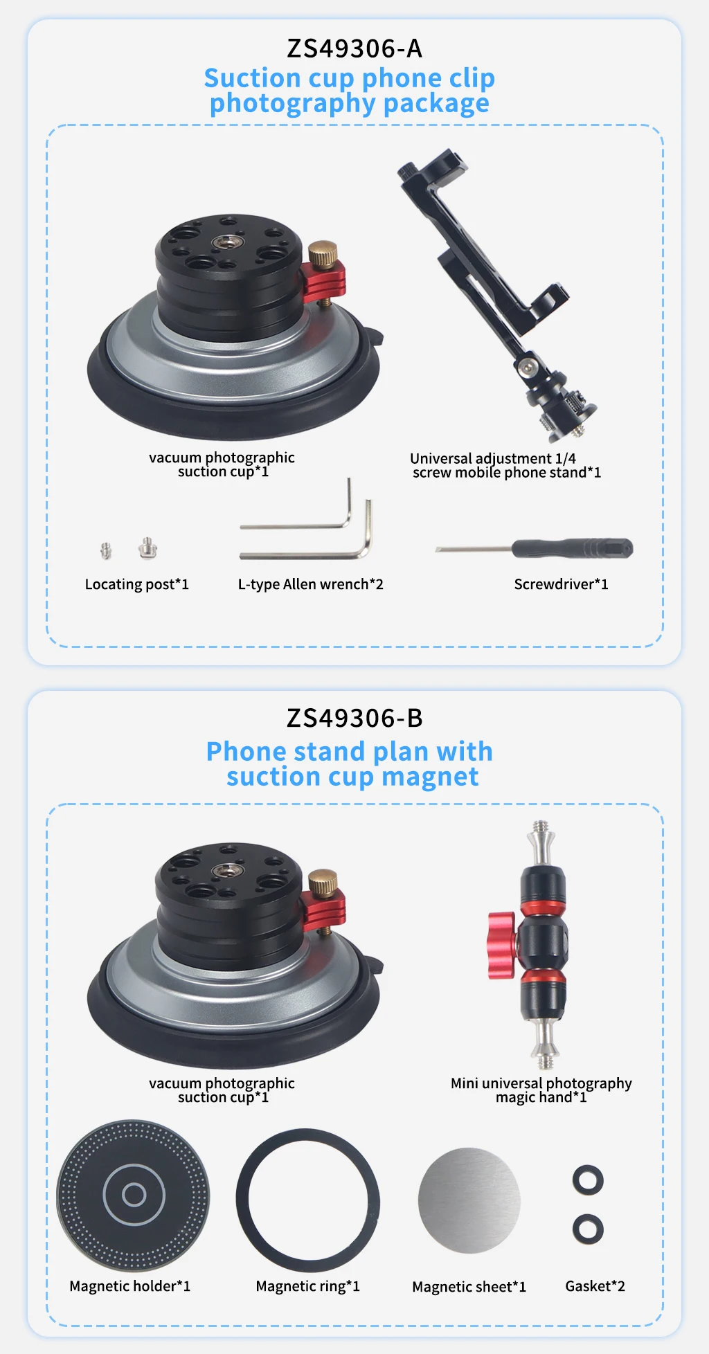 Neue 4-Zoll-Auto-Saugnapf-Montagebasis 1/4 Zoll 3/8 Zoll ARRI Action-Kamera Handpumpe Vakuum-Saugnapf für GoPro Insta360 Heavy-Duty – Detail 13