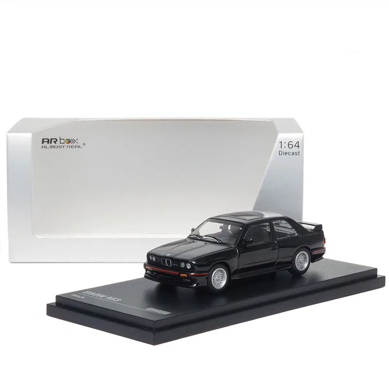 Casi Reale 1/64 BMW M3 E30 Modello di Auto in Lega AR Box Modello di Auto Nero Bianco Bmw Auto in Lega Camera Ornamento Auto da Collezione Regali per Ragazzo