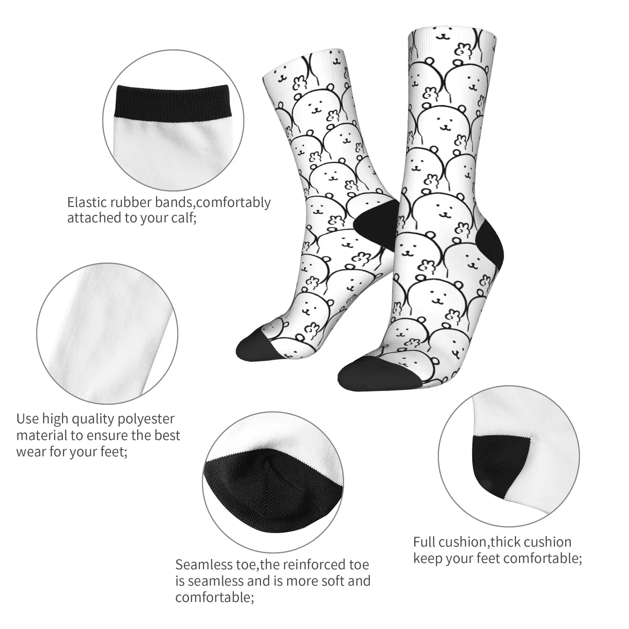 Winter Warme Retro Unisex Kawaii Cartoon Witz Bär Socken Atmungsaktive Mittelrohr Socken