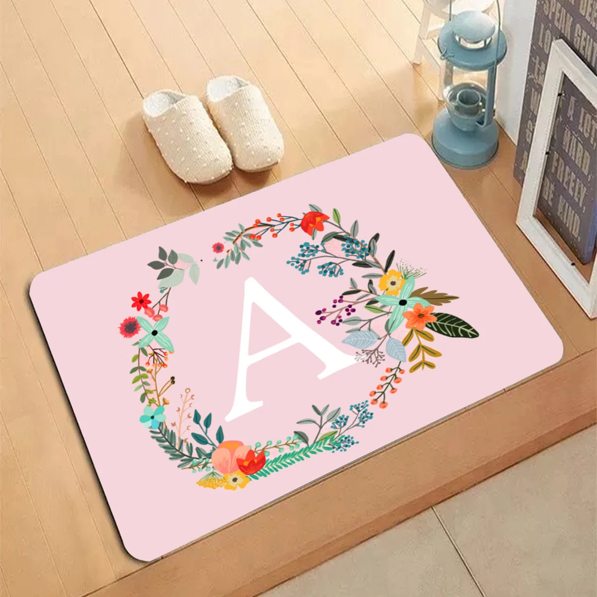 

Pink Letters pattern Carpet 40*60cm Kitchen Bathroom Mat Doormat Indoor outdoor Floor Mats Anti-Slip Rug Home Decor