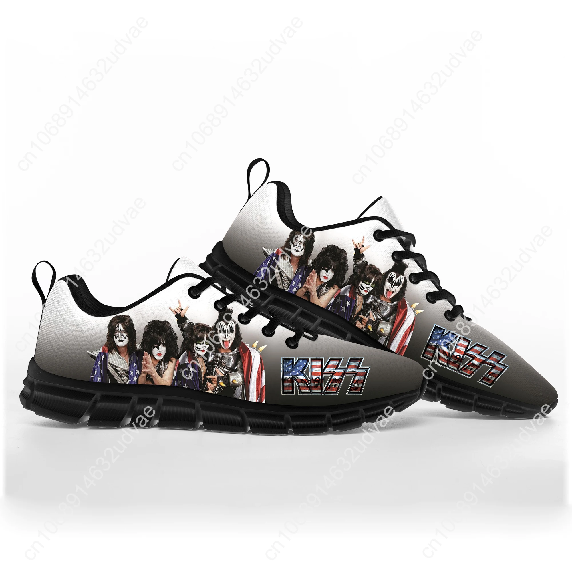 Kiss Rock Band Sports Shoes Men Women Teenager Kids Children Sneakers Footwear Casual Custom Couple Shoes Black
