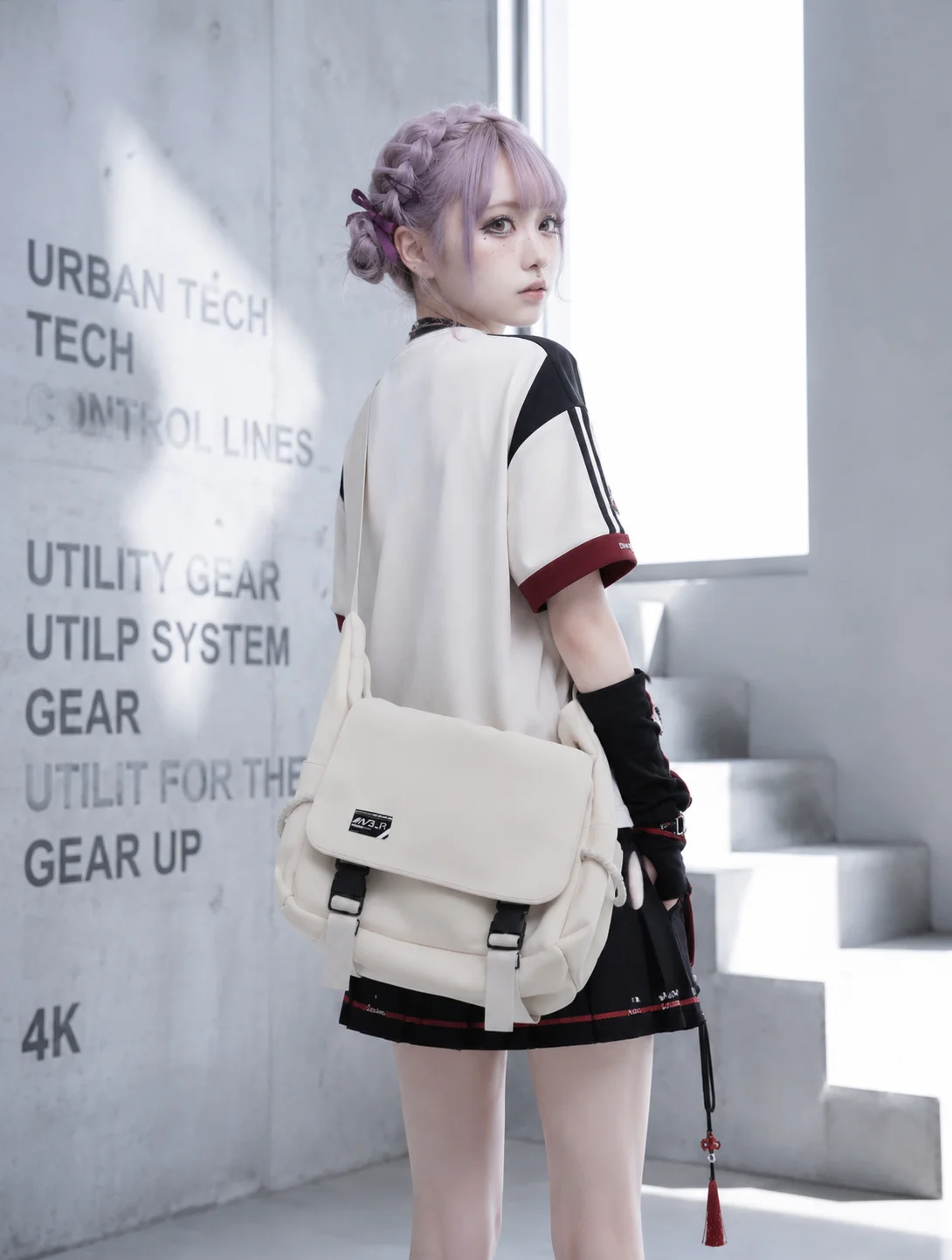YONAIGA Japanese Style Casual Unisex Large Capacity Crossbody Shoulder Bag Daily Commuting Bag Waterproof Soft Handle