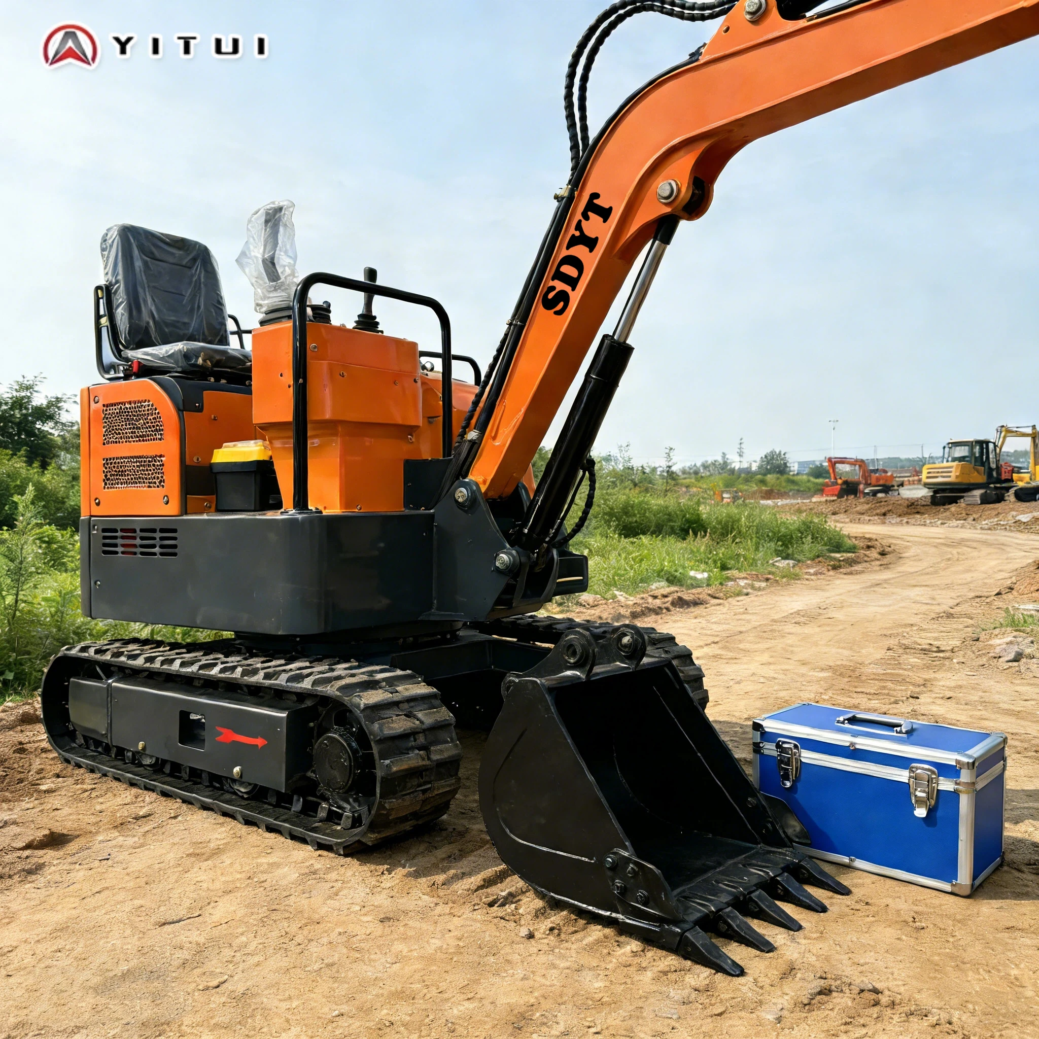 Customized Mini Excavator For Sale Ce-Certified 1.2-Ton With Bucket Attachment Suitable For Agricultural Equip With Tool Box