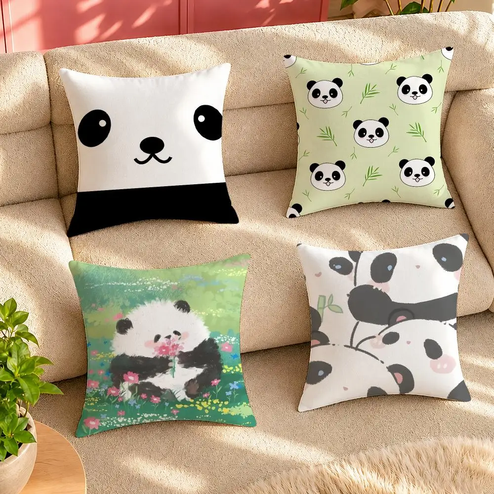 cute Panda Cushion Cover Pillow Cover Decorative Throw Couch Home Decor for Living Room Sofa