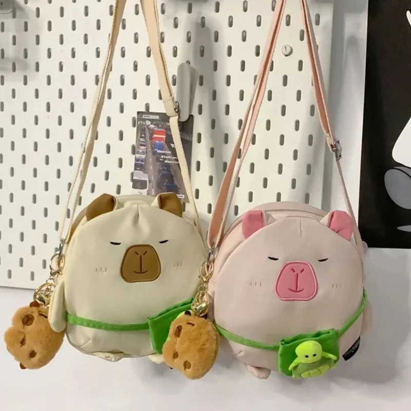 Capybara Crossbody Bag Y2K Plush Doll Shoulder Bag Cute Summer Crossbody Small Bag Cartoon Funny Dolphin Girl Couple Phone Bag