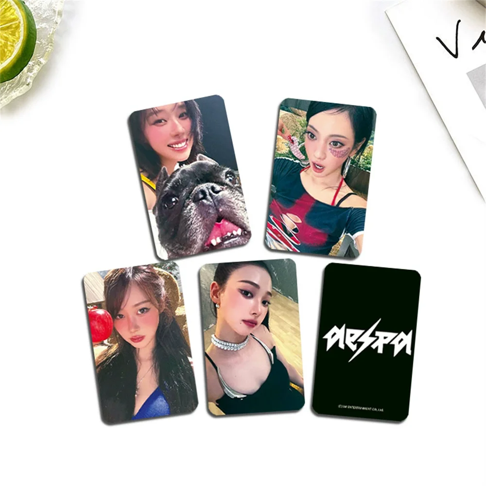 4 szt./zestaw KPOP Rich Man Album Fotokarty z członkami zespołu KARINA GISELLE WINTER NINGNING HD Pocztówka Dwustronne Karty Lomo Kolekcja dla Fanów