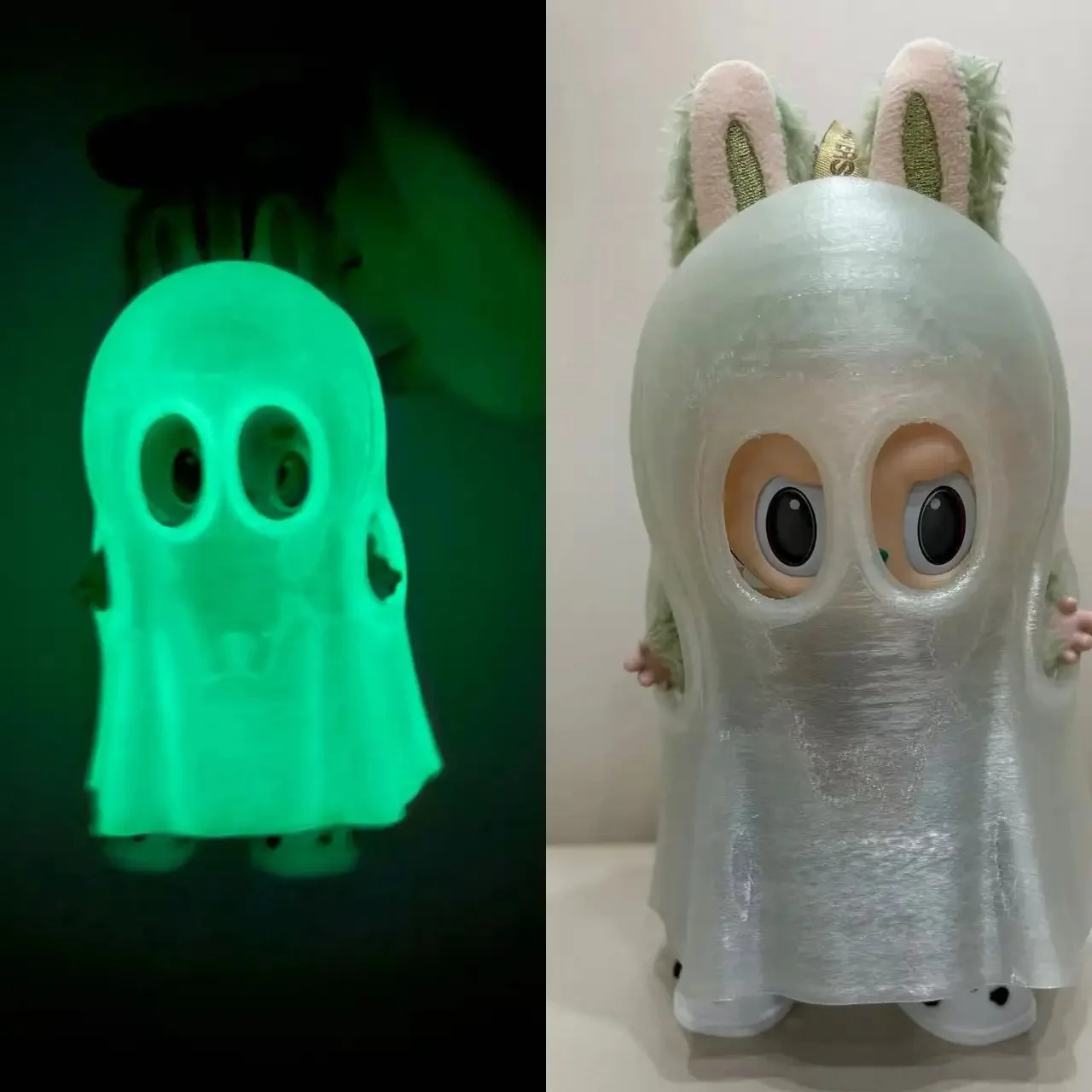 Ropa de muñeca fantasma de Halloween Labubu de 17cm, regalo bonito y luminoso, traje divertido, accesorios para muñecas que cambian, adecuados para Halloween
