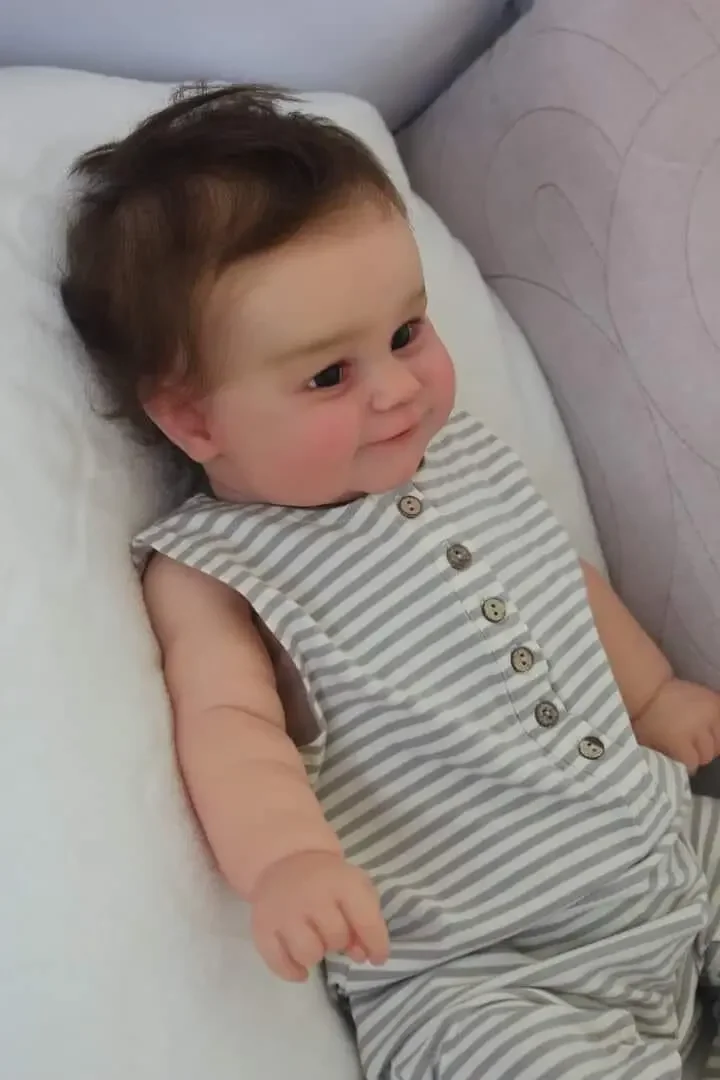 NPK 24inch Maddie Reborn Toddler Popular Cute Newborn Doll with hand-root hair Soft Cuddle Body High Quality Doll