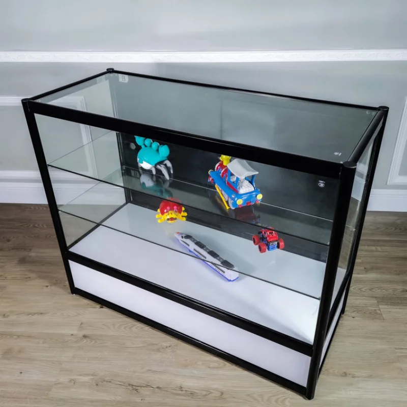 custom.Top Seller LED Glass Counter Aluminum Frame Smoke Shop Showcase Store Display Cabinet with Adjustable Shelves