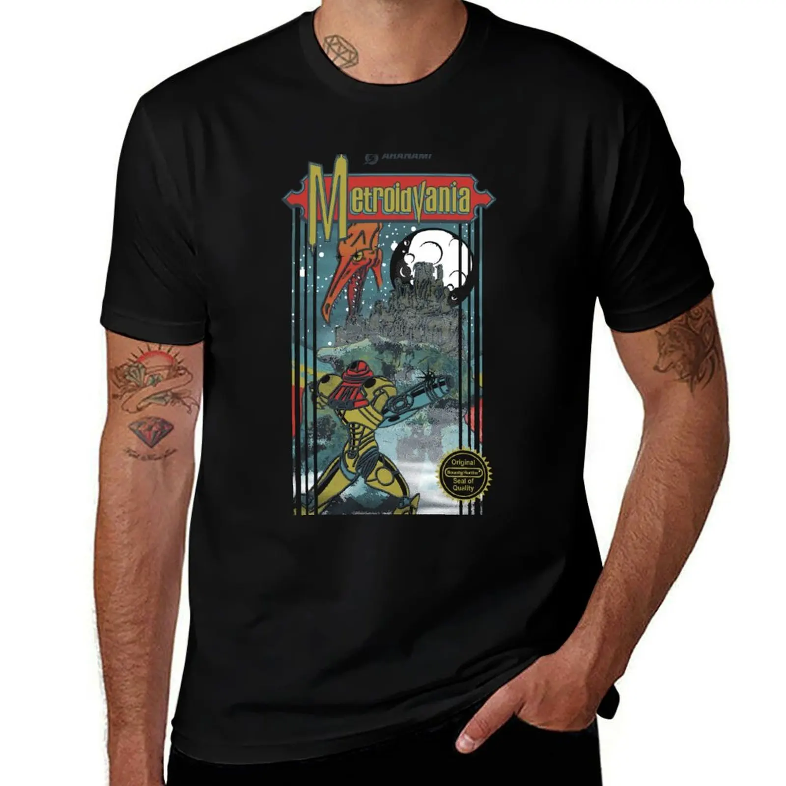 

Metroidvania T-Shirt anime tshirt man t shirt summer t shirts for man pack cotton T-Shirt