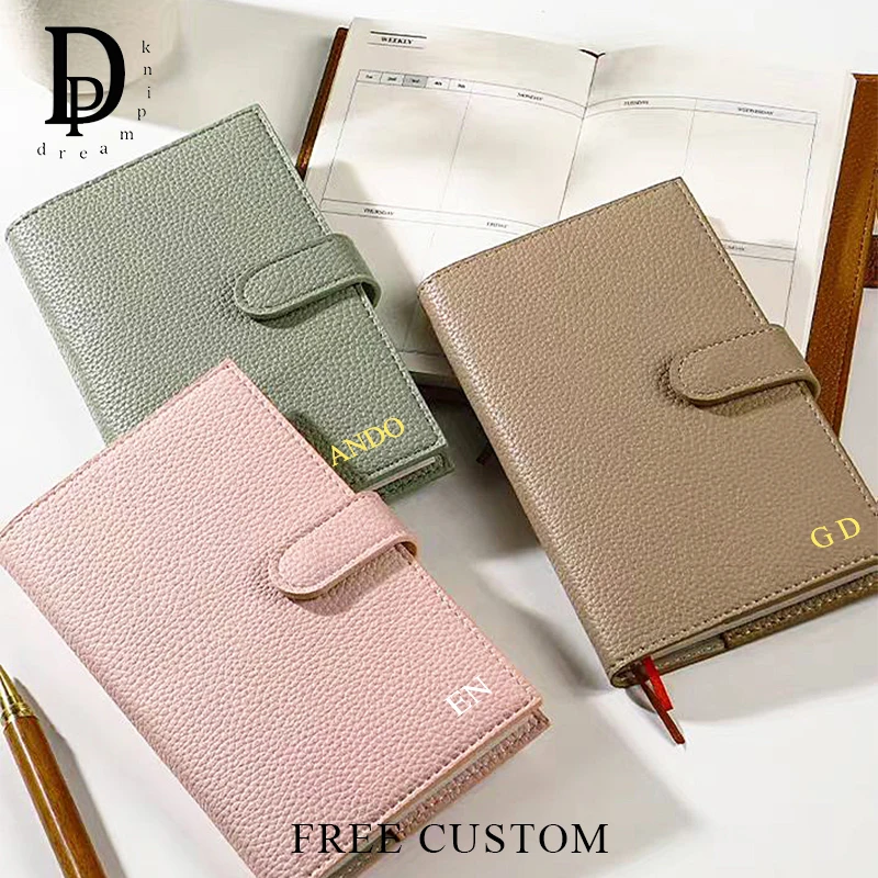 A6 Engrave Name Schedule Planner Business Office Notebook Leather Cover Luxury Notepad Calendar Personalized 2026 Plan Book Gift