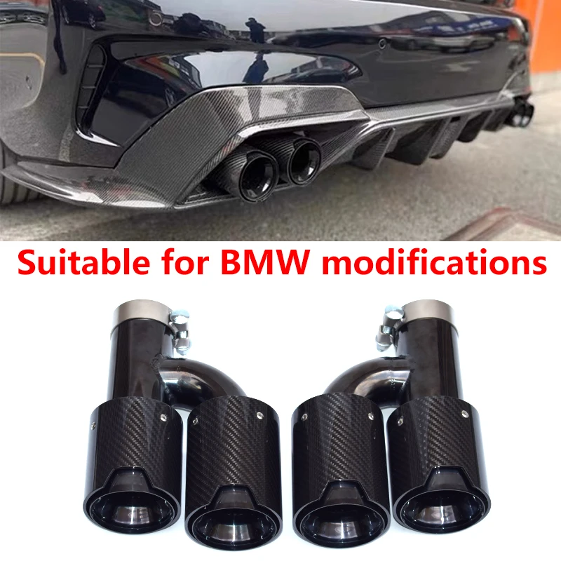 

Suitable for BMW double carbon fiber + 304 stainless steel universal M performance carbon fiber exhaust pipe tailpipe, muffler t